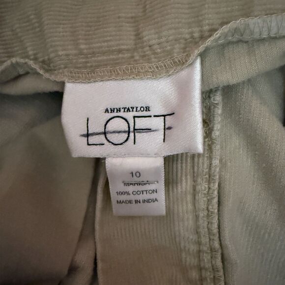 Ann Taylor Loft Beige Corduroy Wide Leg Pants Size 10 - Picture 8 of 13